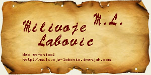 Milivoje Labović vizit kartica